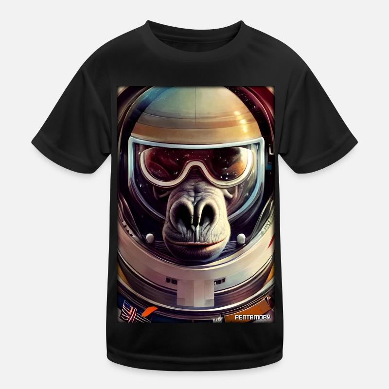 Monkey Animal Astronaut Space Space Universe 3 Kids Functional T-Shirt