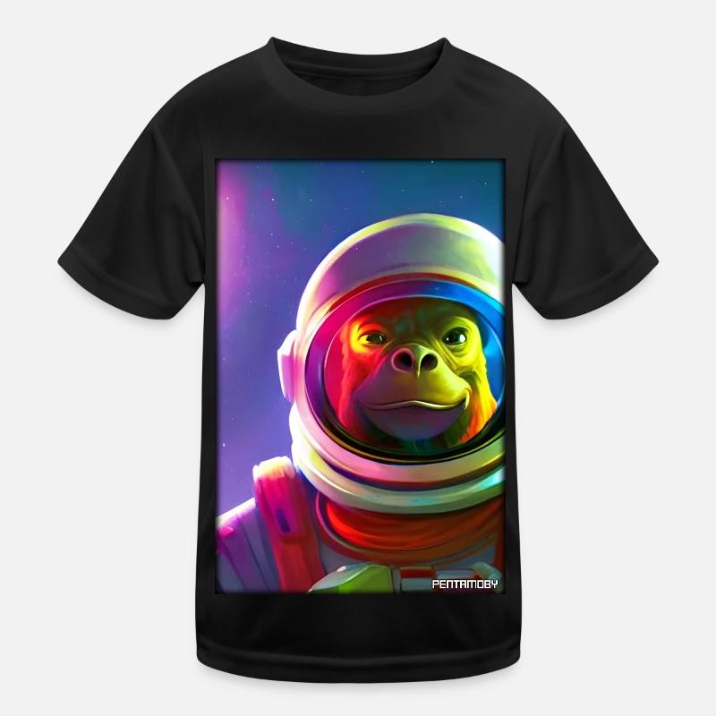 Monkey Animal Astronaut Space Space Universe 6 Kids Functional T-Shirt