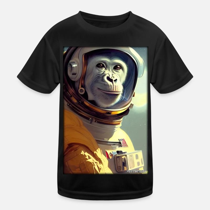 Monkey Animal Astronaut Space Space Universe 1 Kids Functional T-Shirt
