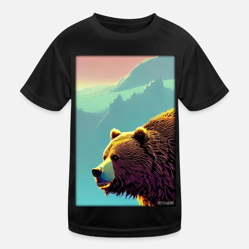 Bear Grizzly Bear Brown Bear Predator Wildlife Forest 4 Kids Functional T-Shirt