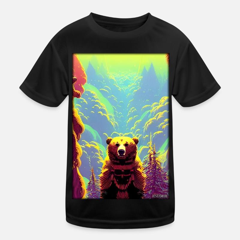 Bear Grizzly Bear Brown Bear Predator Wildlife Forest 7 Kids Functional T-Shirt