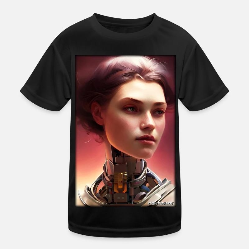 Robot Woman Future Cyborg Machine Technology T-shirt sport Enfant