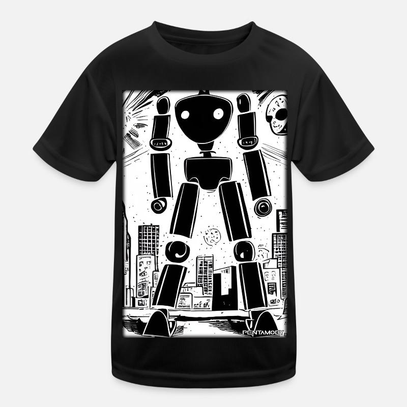 Robot Comic Future Cyborg Machine Technology T-shirt sport Enfant