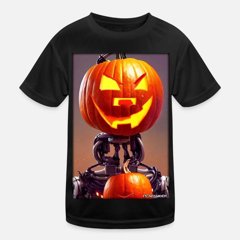 Roboter Halloween Zukunft Technik Wissenschaft Kinder Funktions-T-Shirt