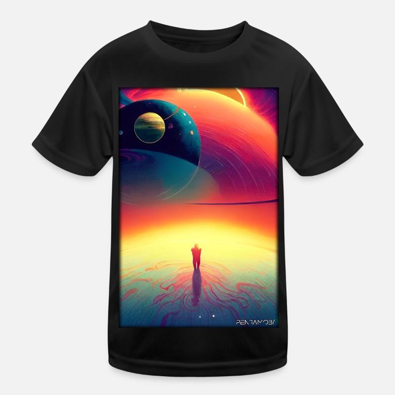 Galaxy Cosmos Universe Solar System Astronaut Kids Functional T-Shirt