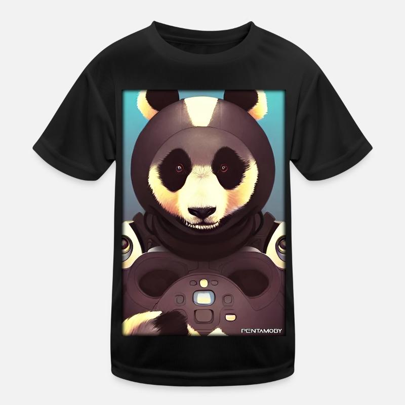 Panda Bear Panda Astronaut Future Sci-Fi Technology Kids Functional T-Shirt