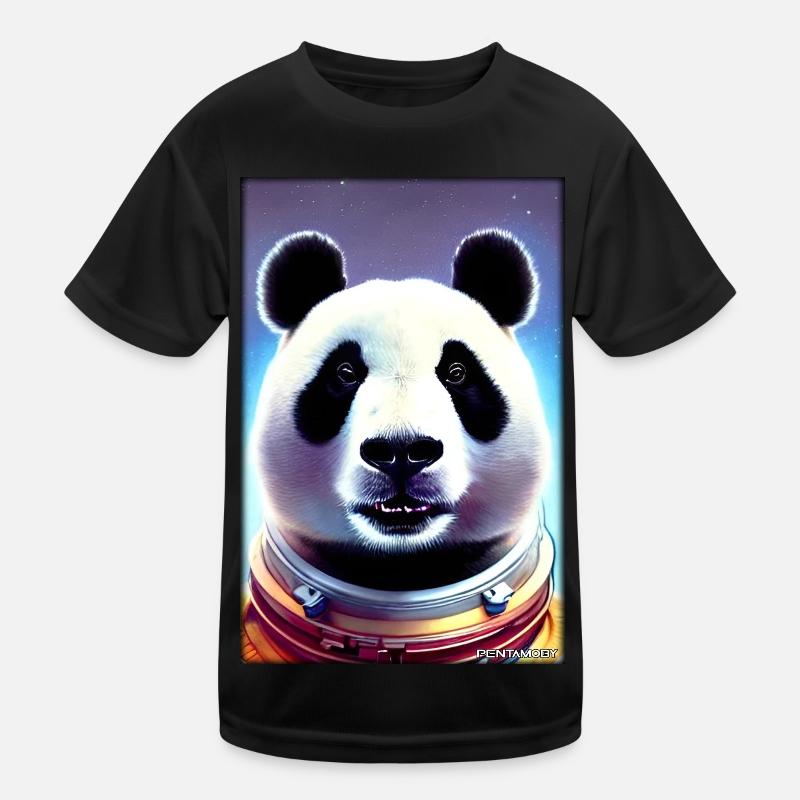 Pandabär Panda Astronaut Zukunft Sci-Fi Technik Kinder Funktions-T-Shirt