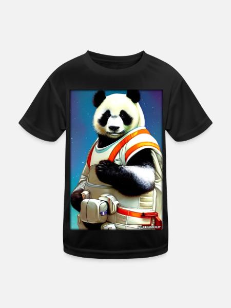 Panda Bear Panda Astronaut Future Sci-Fi Technology - T-shirt sport Enfant - noir - Devant