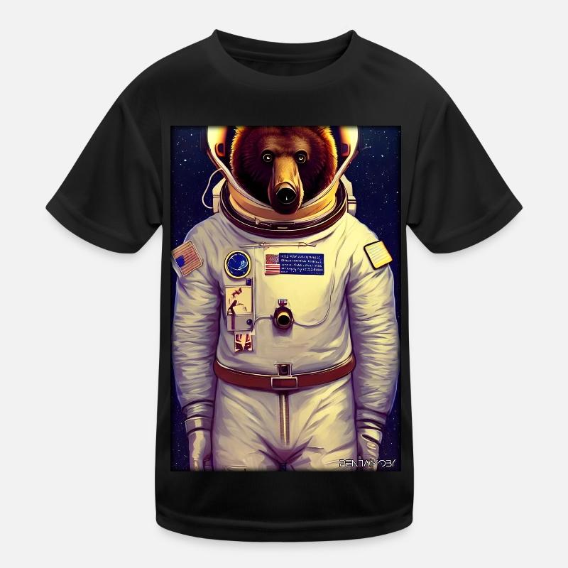 Bear Wildlife Astronaut Future Sci-Fi Technology T-shirt sport Enfant