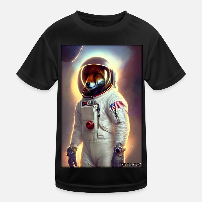 Fox Wildlife Astronaut Future Sci-Fi Technology T-shirt sport Enfant
