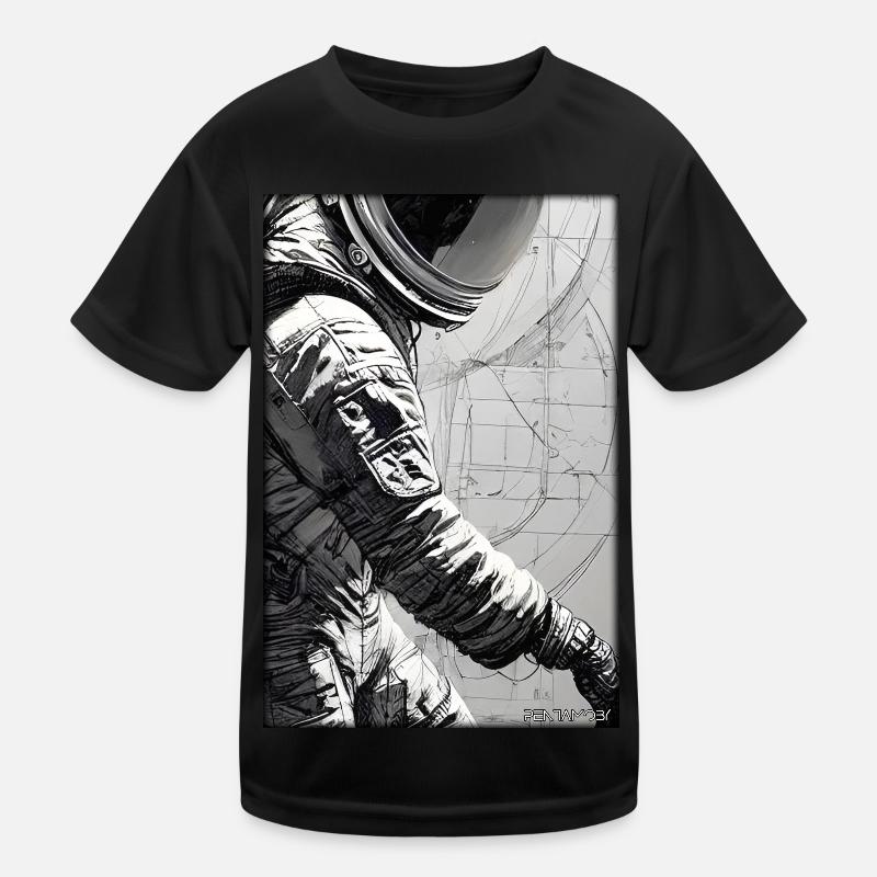 Astronaut Zukunft Sci-Fi Technik Kinder Funktions-T-Shirt