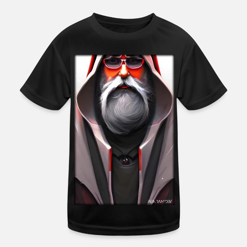 Père Noël Noël Future Cyber Neon Punk T-shirt sport Enfant