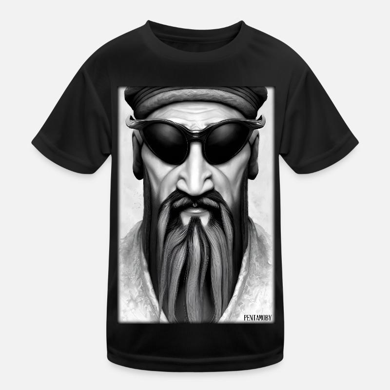 Confucius sunglasses philosopher China Asia Kids Functional T-Shirt