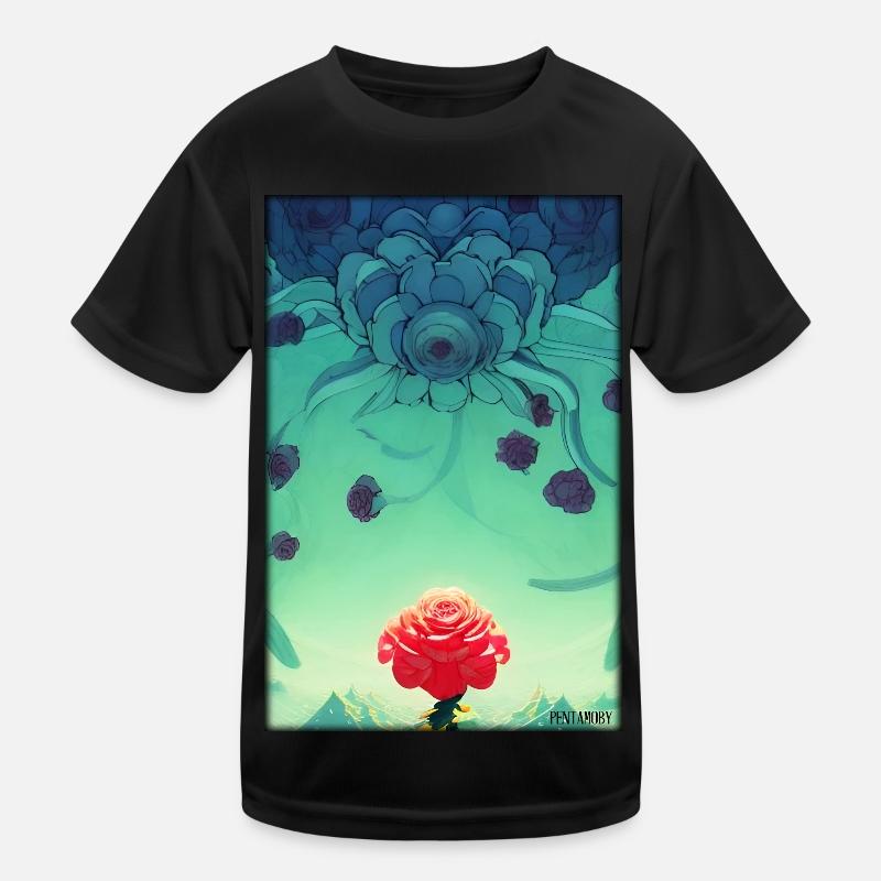Rose Rose Flower Spring Meadow Green Kids Functional T-Shirt