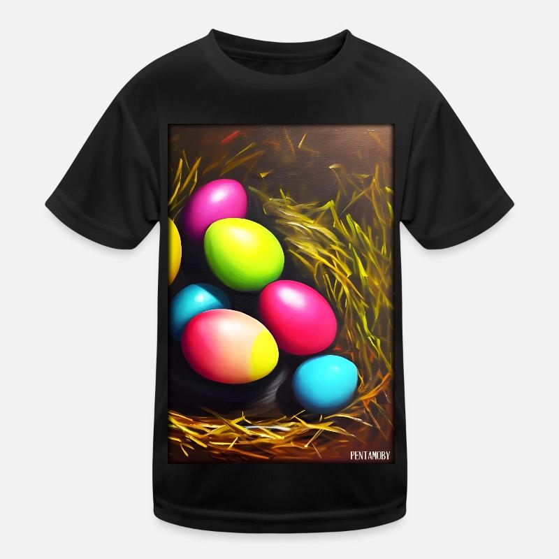 Easter Egg Easter Colorful Eggs Holiday Kids Functional T-Shirt