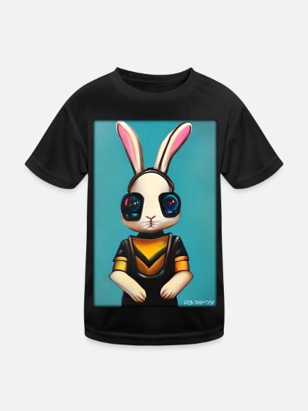 Pâques Pâques Cyber Future Sci-Fi Animal - T-shirt sport Enfant - noir - Devant