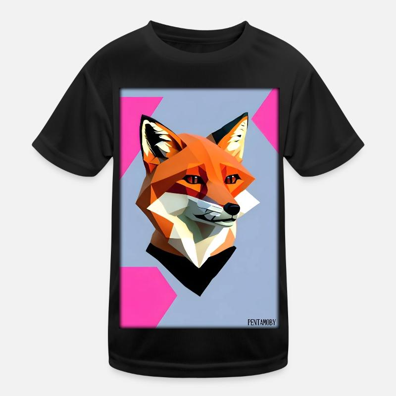 Fuchs Polygon Waldbewohner Waldtier Wildnis Tier Kinder Funktions-T-Shirt