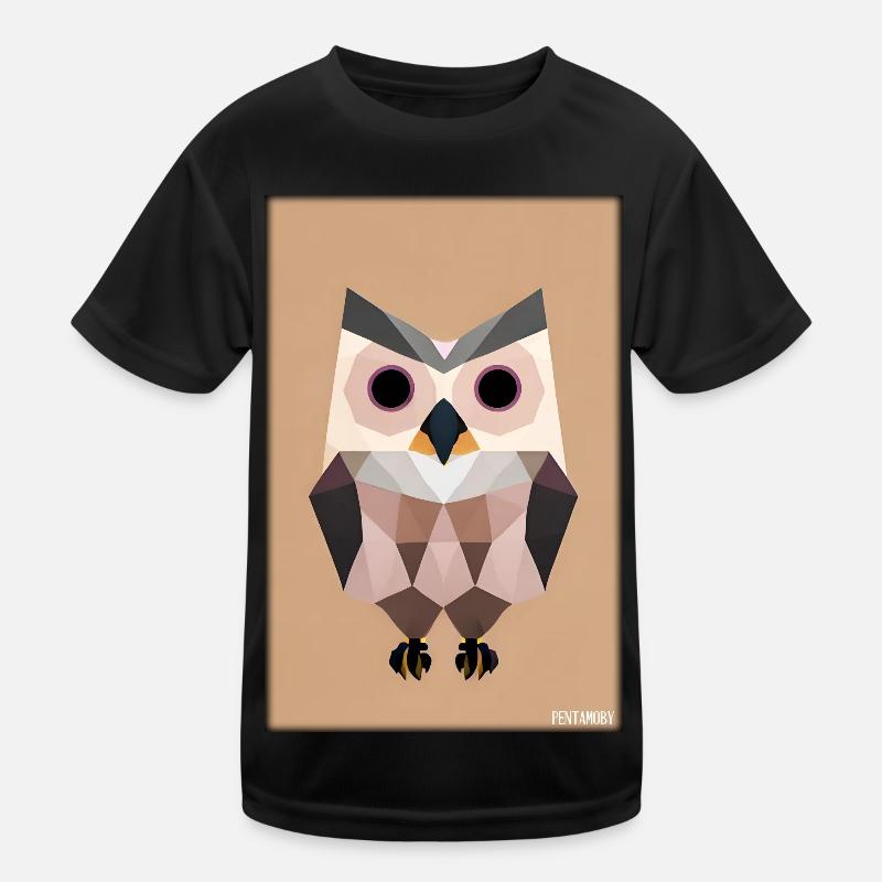 Eule Wütend Polygon Waldtier Wildnis Vogel Nacht Kinder Funktions-T-Shirt