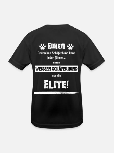 Einen deutschen Schäferhund kann jeder führen... - Kinder Funktions-T-Shirt - Schwarz - Hinten
