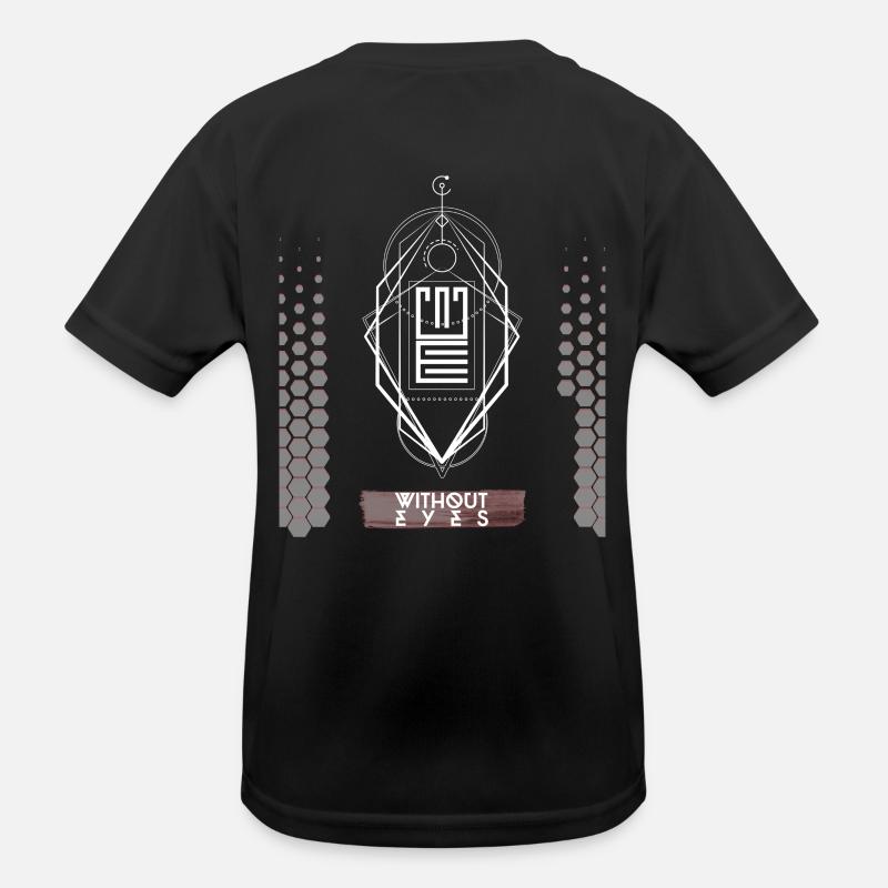 Best Techno Design Without Eyes - Kinder Funktions-T-Shirt - Schwarz