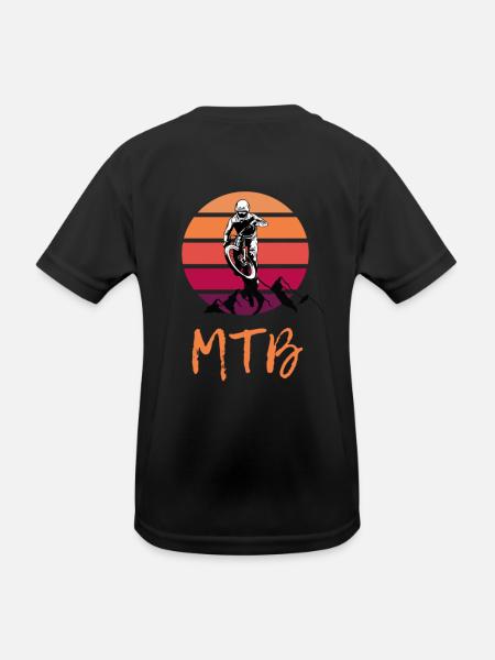 VTT VTT DH Freeride Enduro Bike Homme - T-shirt sport Enfant - noir - Dos