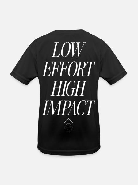 Low Effort, High Impact - Kinder Funktions-T-Shirt - Schwarz - Hinten