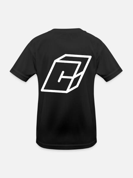 Gliederungsbuchstabe C - Kinder Funktions-T-Shirt - Schwarz - Hinten