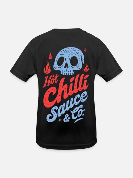 Design de la sauce piment Blue Skull - T-shirt sport Enfant - noir - Dos