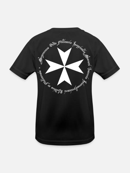 Croix de l'Ordre des Hospitaliers - T-shirt sport Enfant - noir