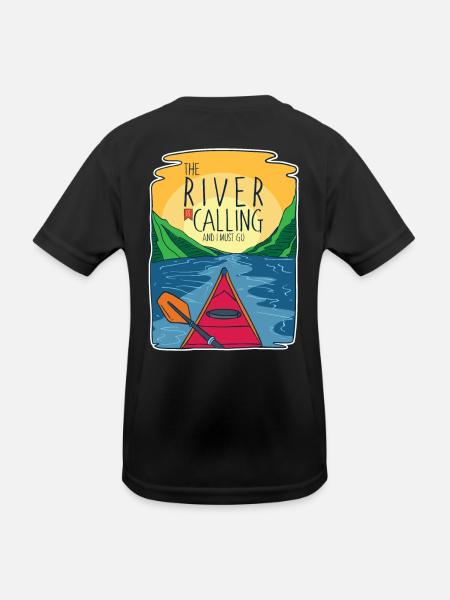Kajak - Kinder Funktions-T-Shirt - Schwarz - Hinten