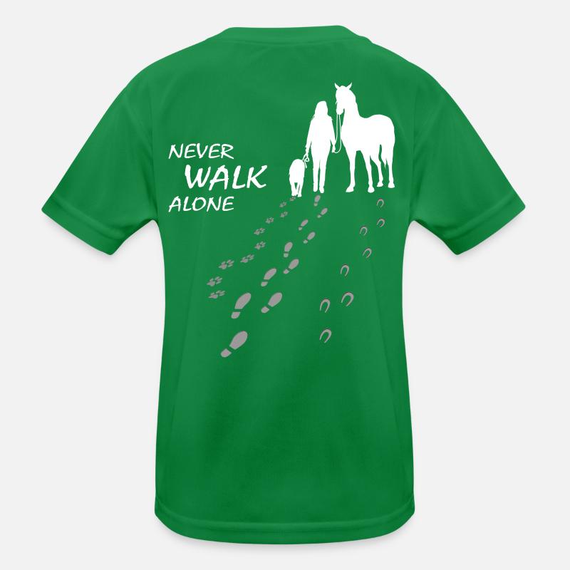 Hund Pferd Reiterin - Never walk alone, gemeinsam Kinder Funktions-T-Shirt