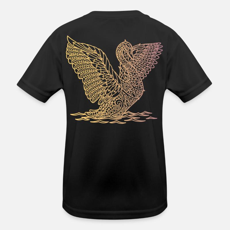 landender Schwan Kinder Funktions-T-Shirt
