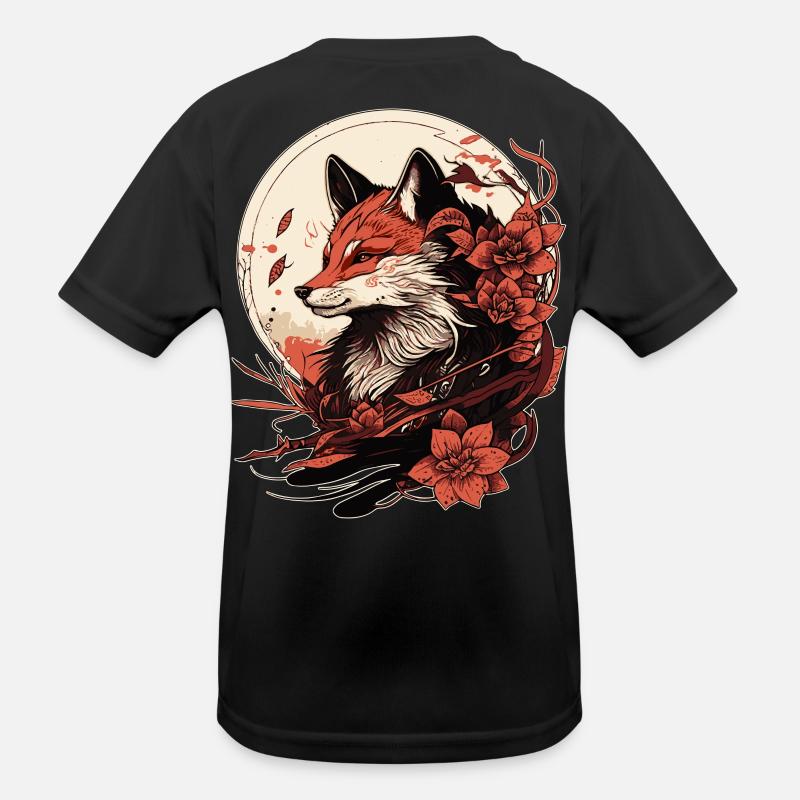 Fuchs Japan - Kinder Funktions-T-Shirt - Schwarz
