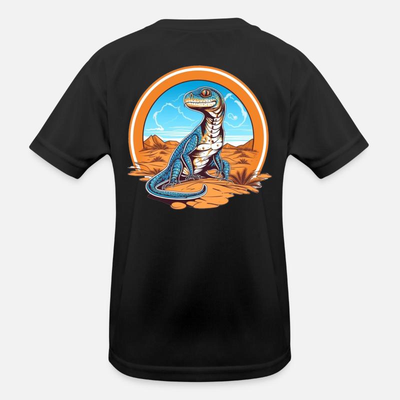 Lizard in Wüstenlandschaft Design Kinder Funktions-T-Shirt