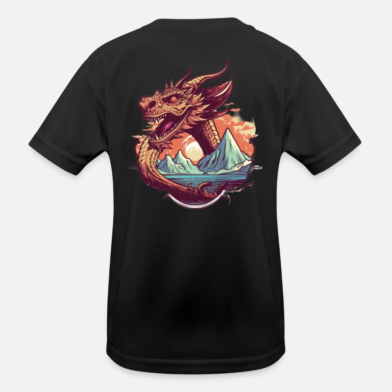 Legendärer Drachentraum mit Bergpanorama Kinder Funktions-T-Shirt