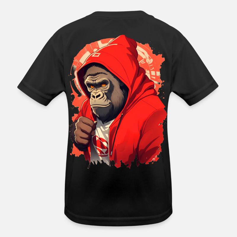 Gorille à capuche rouge T-shirt sport Enfant