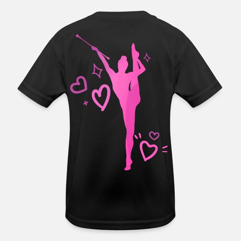 Twirleuse rosa Herzen Kinder Funktions-T-Shirt