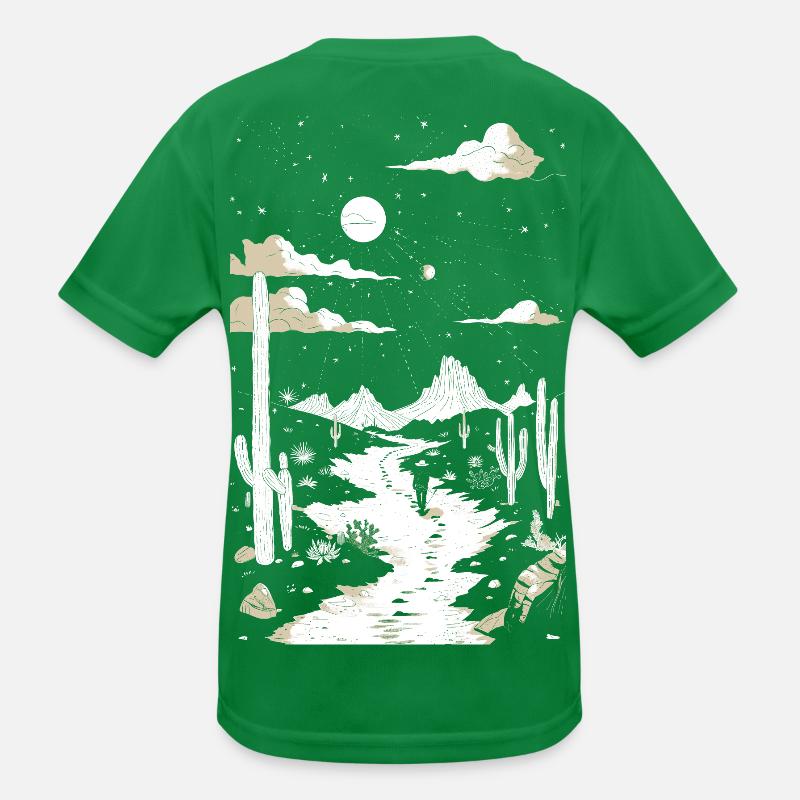 Chemin à travers le désert avec empreintes de pas et cactus T-shirt sport Enfant