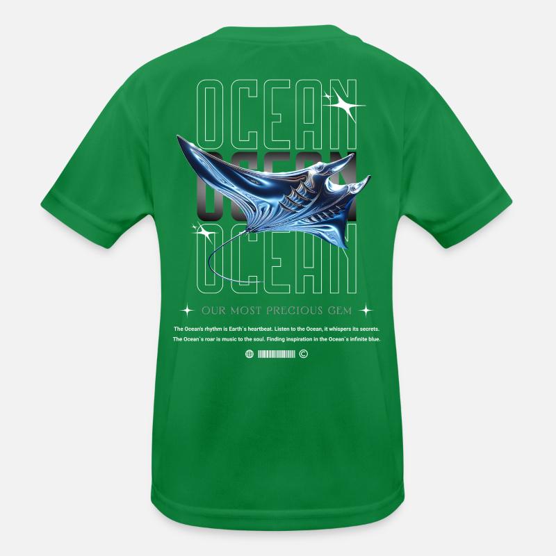 Ocean Manta Kostbarer Schatz Kinder Funktions-T-Shirt