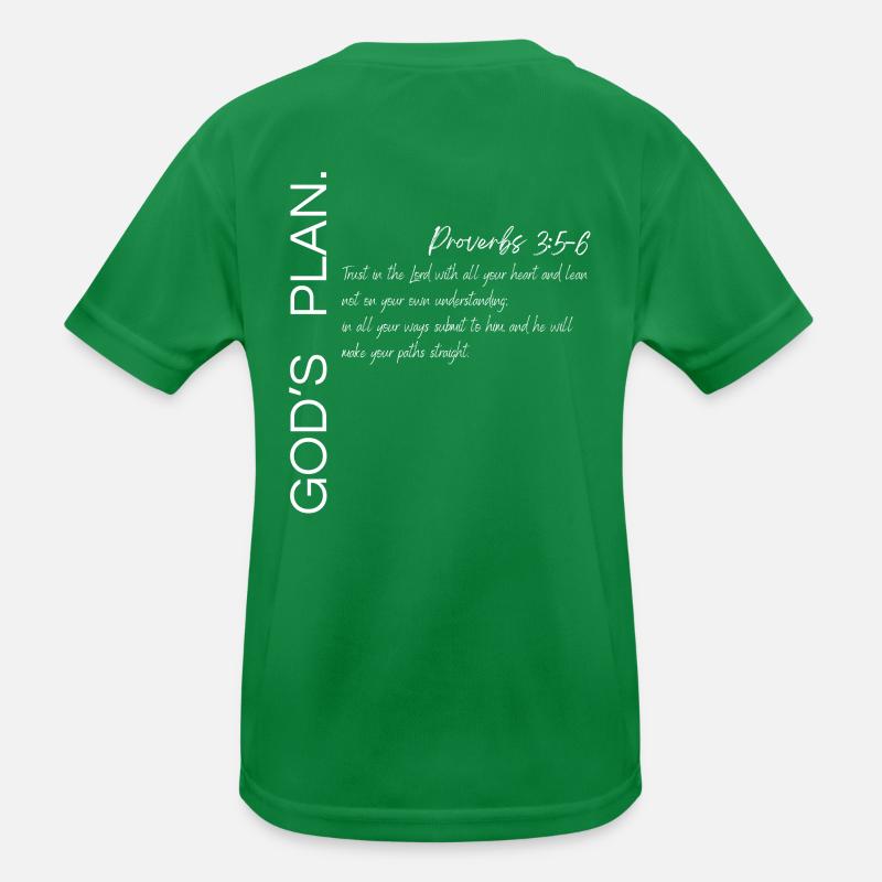 God’s Plan - Proverbs 3:5-6 Christian Design Kids Functional T-Shirt