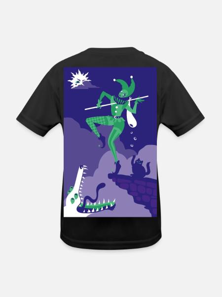 Der Narr - Tarot Große Arkana Illustration - Kinder Funktions-T-Shirt - Schwarz