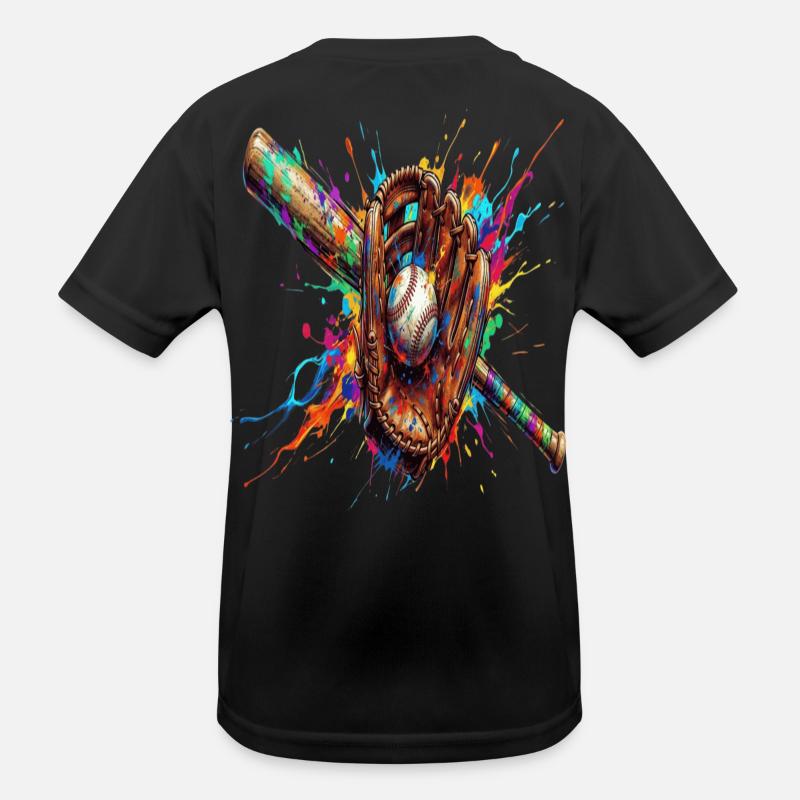 Gant Balle et Batte de Baseball Multicolore   T-shirt sport Enfant