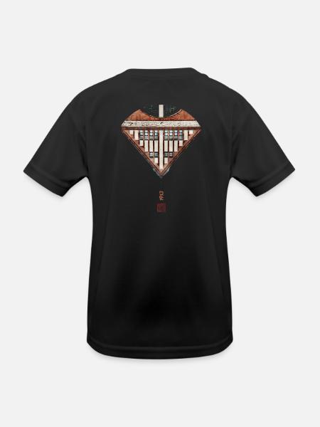 Germany_Hanover_Architecture_Ink Tower - Kids Functional T-Shirt - black - Back