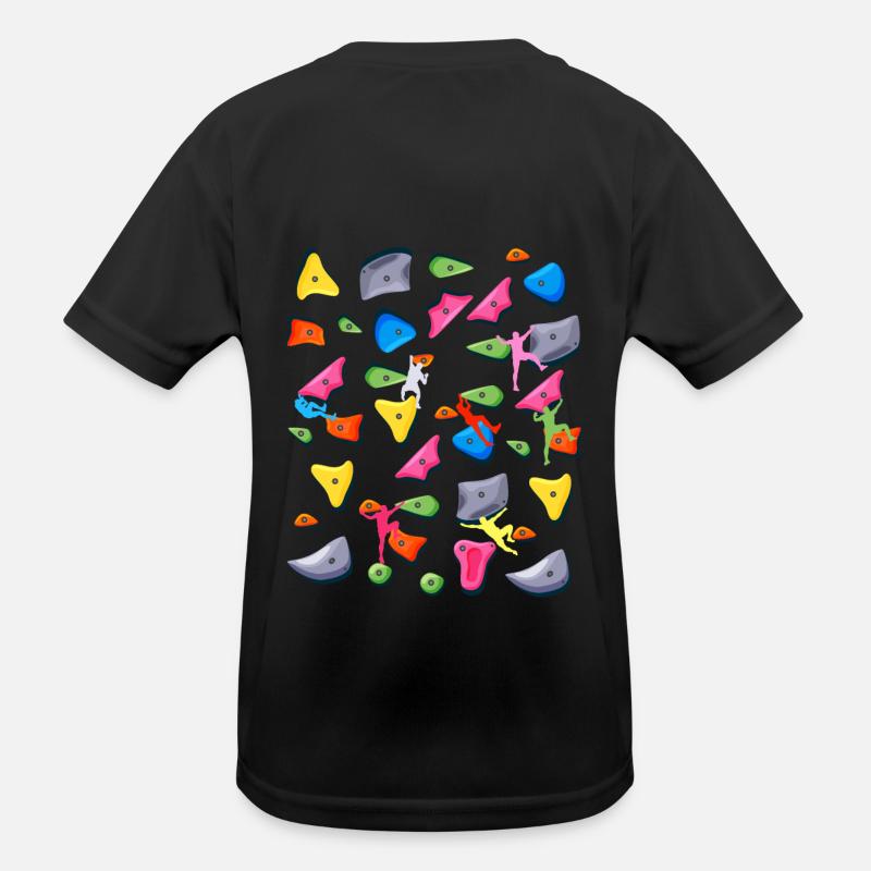 Bouldering Climbing Boulderer Bouldering - Kids Functional T-Shirt - black