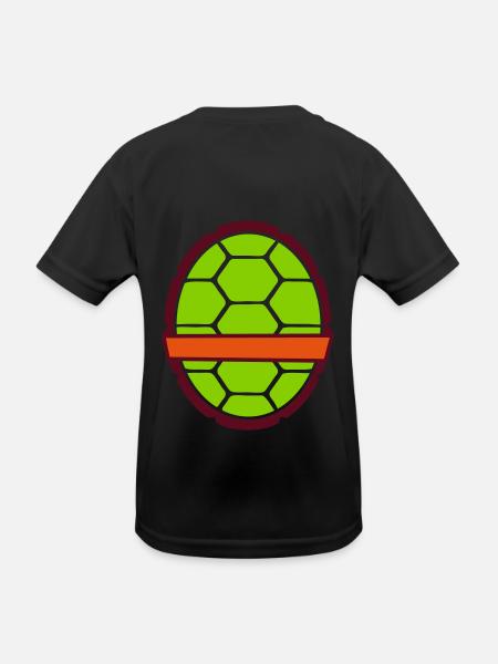 Schildkrötenpanzer - Kinder Funktions-T-Shirt - Schwarz