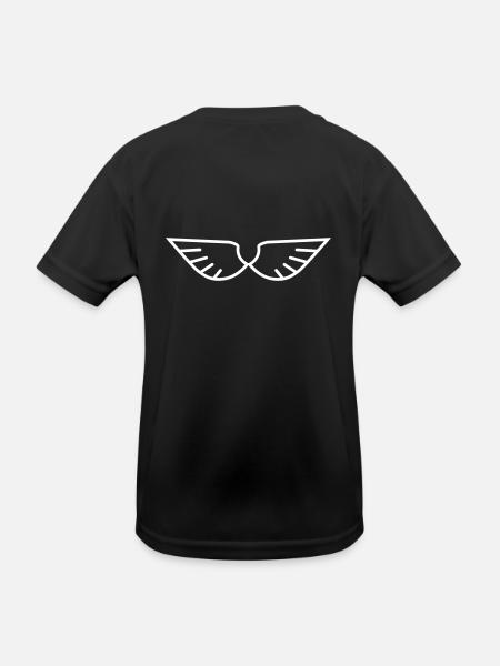 Wings - Kinder Funktions-T-Shirt - Schwarz - Hinten