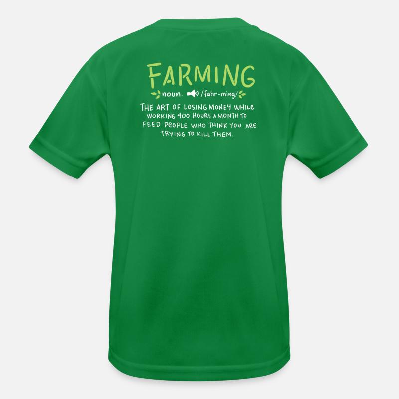 FARMING: Farming Definition Kids Functional T-Shirt