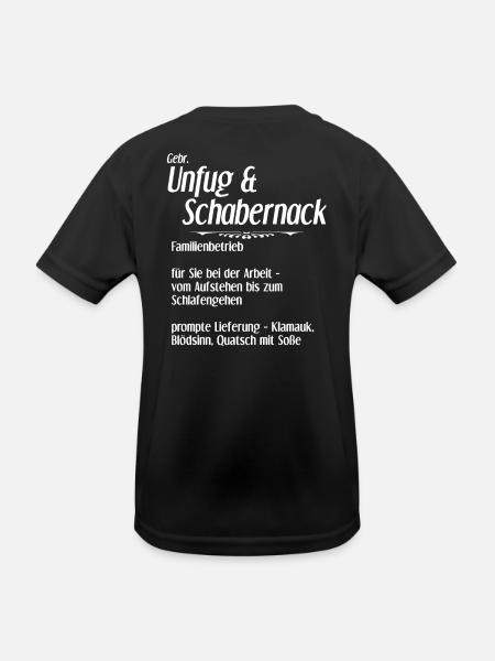 Unfug und Schabernack - Kinder Funktions-T-Shirt - Schwarz - Hinten