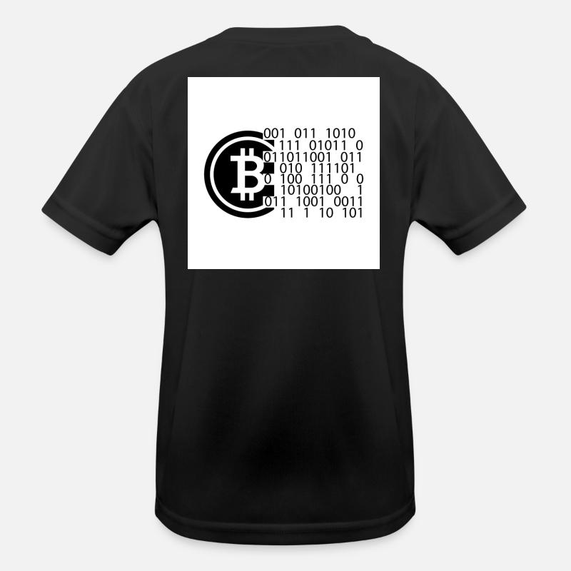 Bitcoin Code - Kinder Funktions-T-Shirt - Schwarz