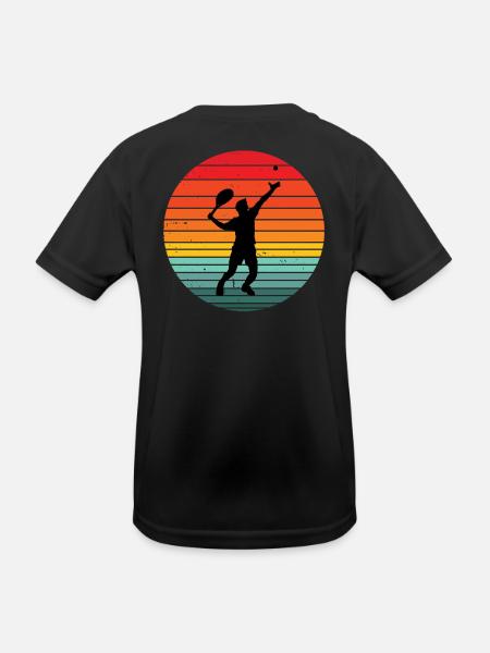 Tennis, Tennisfan, Tennismatch - Kinder Funktions-T-Shirt - Schwarz - Hinten